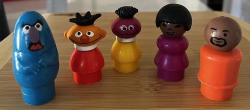 Lot of 5 Vintage Fisher-Price Little People Sesame Street Characters