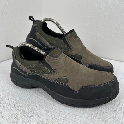 Dunham Cloud Mens Waterproof Slip On Shoes Olive Green Brown Loafers R-BAR