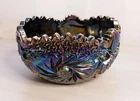 LE Smith Glass Comet in the Stars Amethyst Carnival 7” Round Bowl