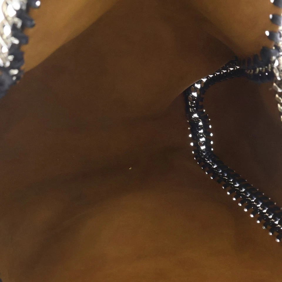 Bolso de Mano Stella Mccartney Falabella Azul Marino Gamuza Plateado Herrajes 2 Vías Hombro Foto 4 de 4