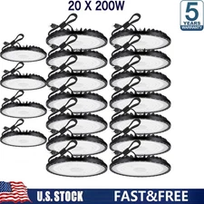 20 Pack 200W UFO Led High Bay Light Factory Commercial Warehouse Industrial Shop