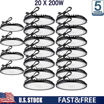 20 Pack 200W UFO Led High Bay Light Factory Commercial Warehouse Industrial Shop