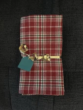 Christmas Cloth Dinner Napkins Set of 4 Decorative Plaid Soft Cotton