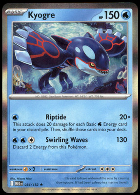 Kyogre 034/132 ME01: Mega Evolution Rare Holo NM Pokemon TCG