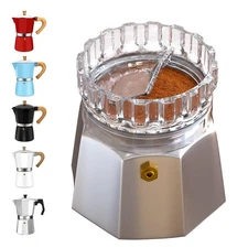 Moka Pot Dosing Funnel Transparent Dispenser 6 Cup Aluminum Espresso L72mm