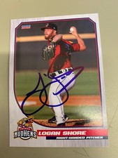 Logan Shore Signed Card 2022 Toledo Mud Hens Team Card IP Auto