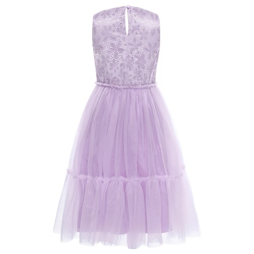 Kids Girls Tiered Tulle Dress Pleasant Flower Dress Stylish Pageant Dress - Picture 24 of 40