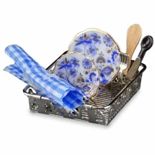 Reutter Porcelain - Dollhouse Miniature Blue Onion - Drainer Set
