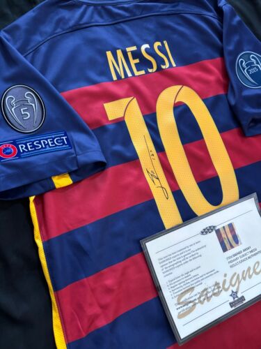Lionel Messi SIGNED FC Barcelona Rare Shirt/Jersey + COA (read description - Picture 2 of 6