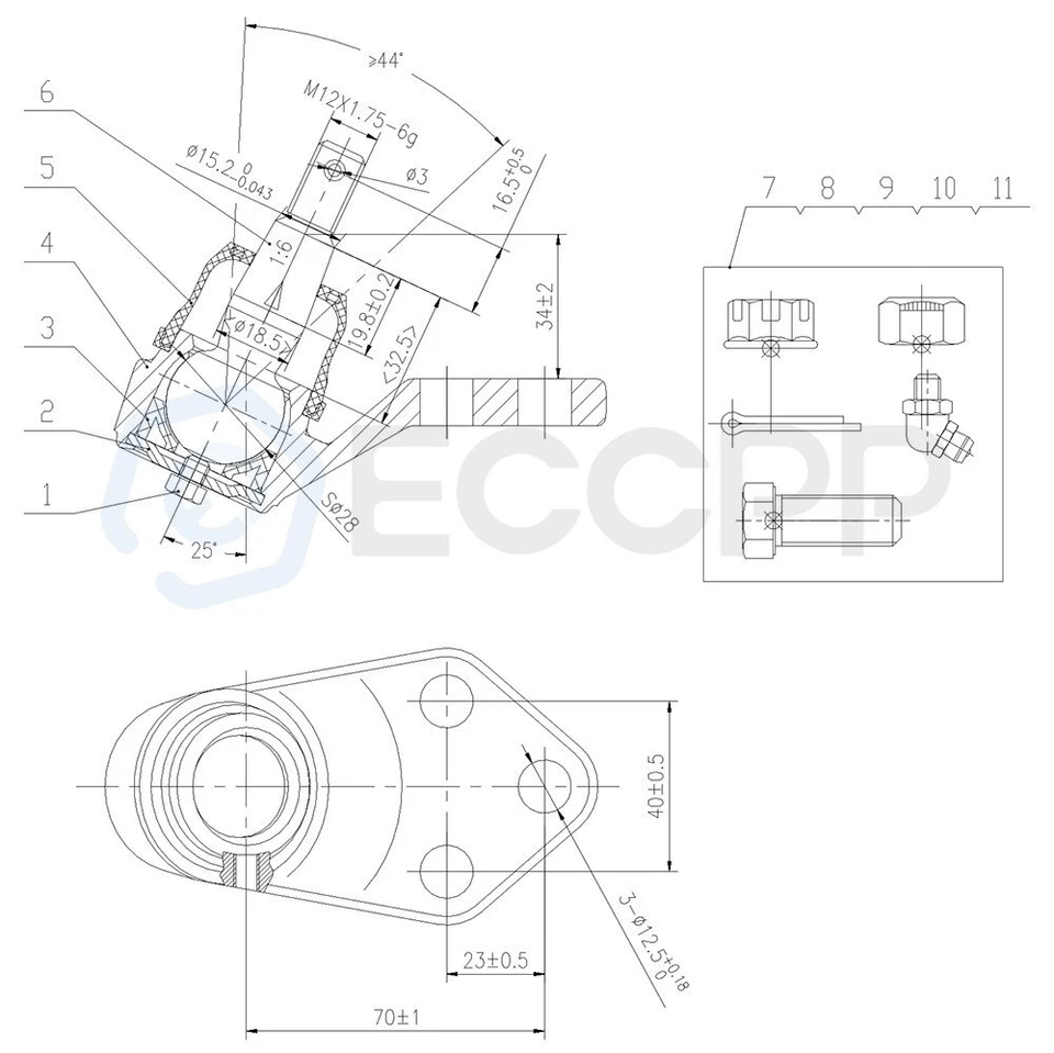 Barras estabilizadoras delanteras 6 piezas rótulas varillas de amarre suspensión para Buick Lesabre 1991-1999 Foto 3 de 4