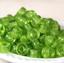 Rondell Pony, Crow Beads, 9mm, 3.5mm Hole, Peridot Green, Czech, 20 Pcs, 72