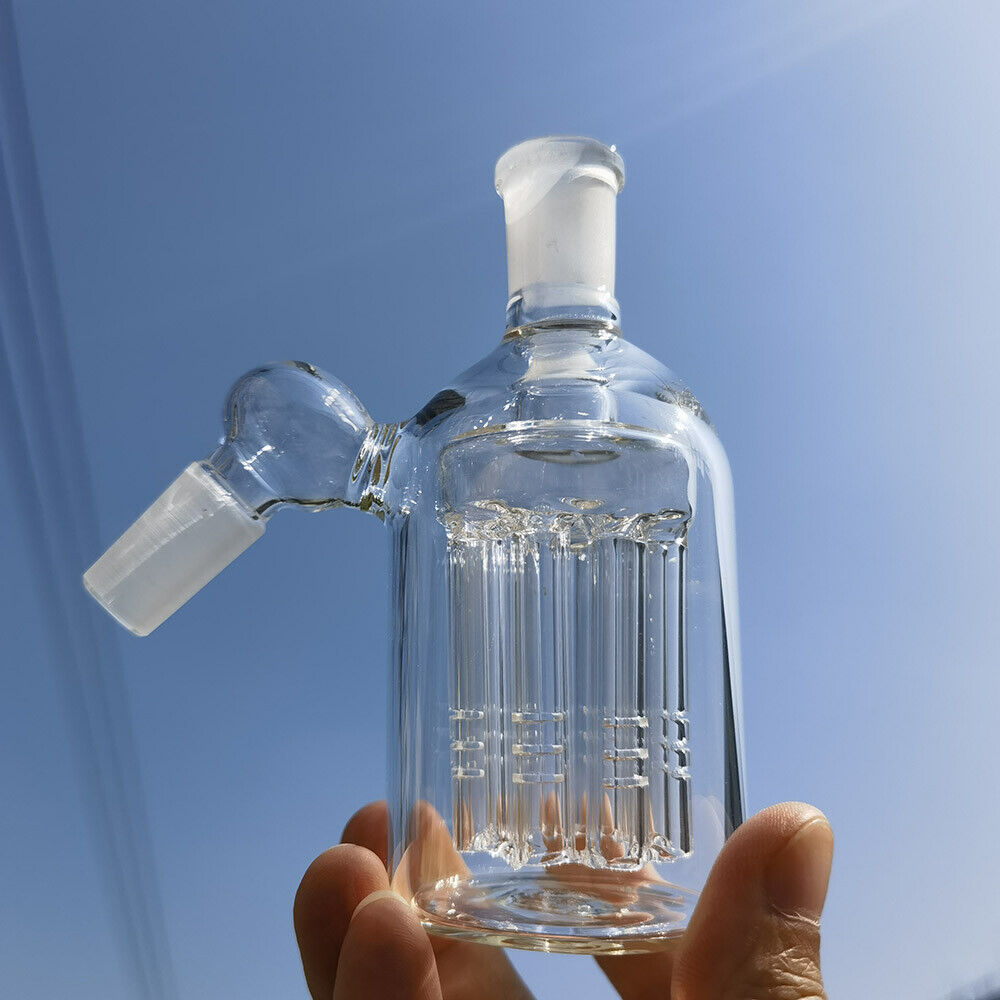 14mm 45° Ash Catcher Shower Head 45 Degrees Heavy Glass Hand Pipe Clear