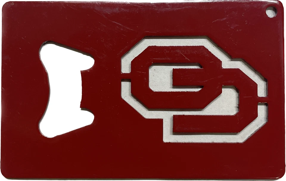 NCAA Credit Card Bottle Opener Wallet LSU OSU OU A&M Ohio State Razorbacks metal - Image 4 of 4