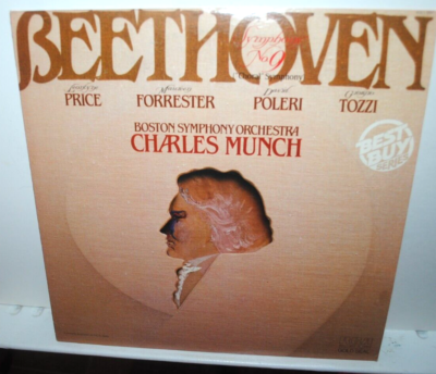 BEETHOVEN: SYMPHONY NO. 9, Charles Munch, LP record, EX+, RCA Gold