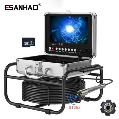 Drain Sewer Camera Pipe Inspection Camera with 512hz Self-leveling 9inch DVR 30m