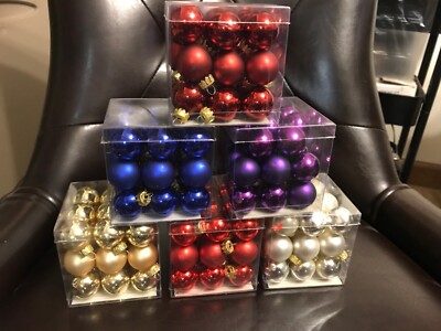 Trim a home assorted Christmas glass ornament size 1  (25mm) 27 count