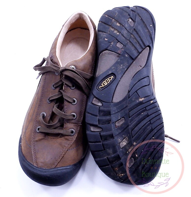 Sneaker da passeggio KEEN TOYAH marroni in pelle stringate escursionismo Oxford donna taglia 8