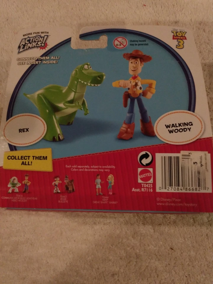 Disney Pixar Toy Story 3 Buddy Pack REX WALKING WOODY 2009 Mattel Nuevo en Paquete Edades 3+ Foto 4 de 4