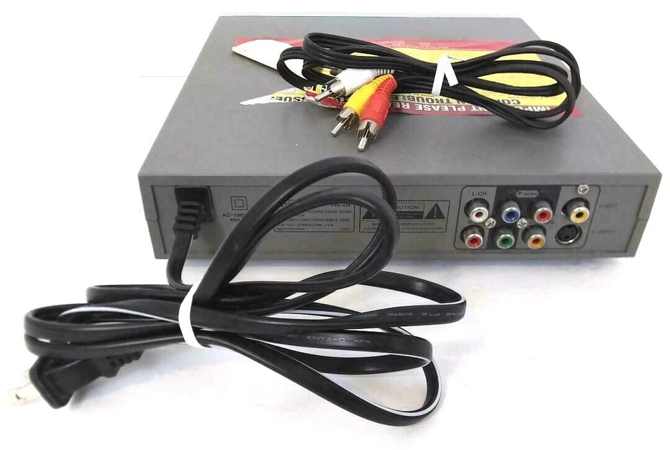 Coby Audio Home DVD Player Silver Progressive Scan Portable No Remote TESTED - Image 2 of 4