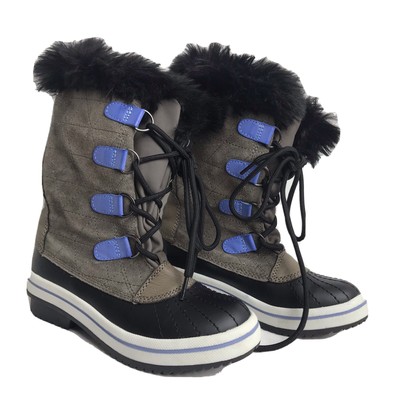 Winter Boots Sz 2 Faux Fur/Suede EUC 
