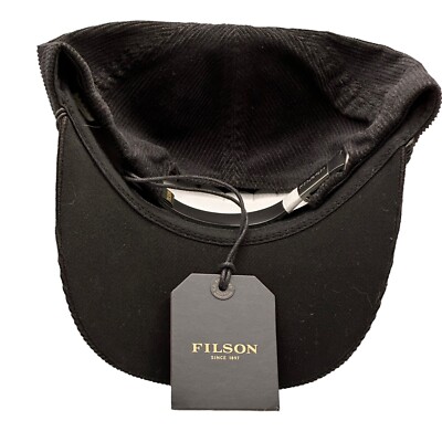 Filson SnapBack Hat Corduroy Rope Forester Captain Cap Black