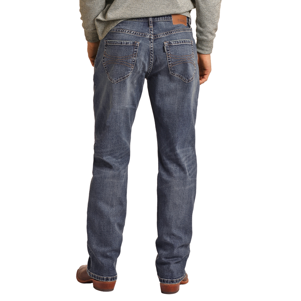 Rock & Roll Hooey Men's Double Barrel Stackable Bootcut Jeans HYMDTBR0KZ