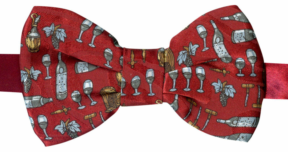 THE TIE STUDIO - WINE Themed on Burgundy Men's Novelty Bow-tie