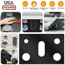 Kitchen Gas Range Stove Top Burner Cover Guard Protector Reusable Non-stick Line