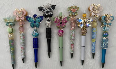 Custom hand made beaded pens! Bling pens! Gifts, basket filler, Collect!