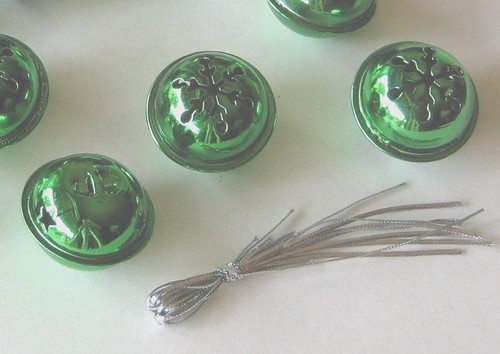 "Campane Jingle Verde Campane Sleigh Anello Grande 1 3/4" Metallo con Appendiabiti - Foto 2 di 3