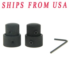 KAISH Metal Dual  Concentric Stacked Control Guitar Bass Dual Knobs Black