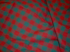 2.47 yds Christmas Cotton fabric 1" Block Check Red Craft Quilt 58" x 89" BTP