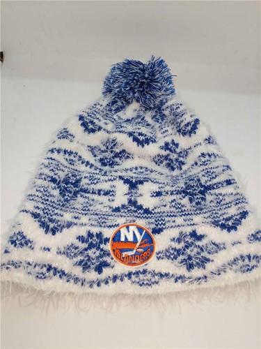 New York Islanders Womens Size OSFA Reebok White/Blue Beanie - Picture 6 of 12
