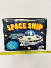 Space Ship Tin Toy Ufo Made In Hong Kong Vintage Rare 