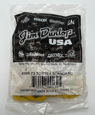 Jim Dunlop Tortex Standard 418R.73 Guitar Picks 72 Piece
