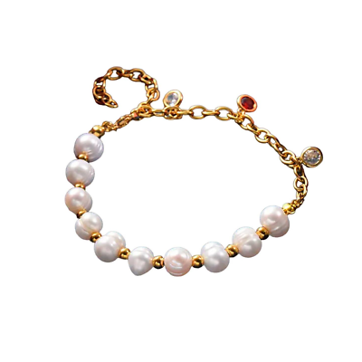 MOANA Freshwater Pearl Bead Charm Bracelet - Main Image