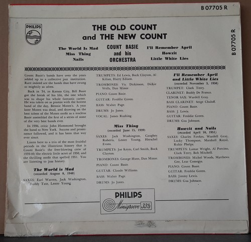 COUNT BASIE & HIS ORCHESTRA - THE OLD COUNT AND THE NEW COUNT PHILIPS AUS 10"LP - Picture 2 of 3