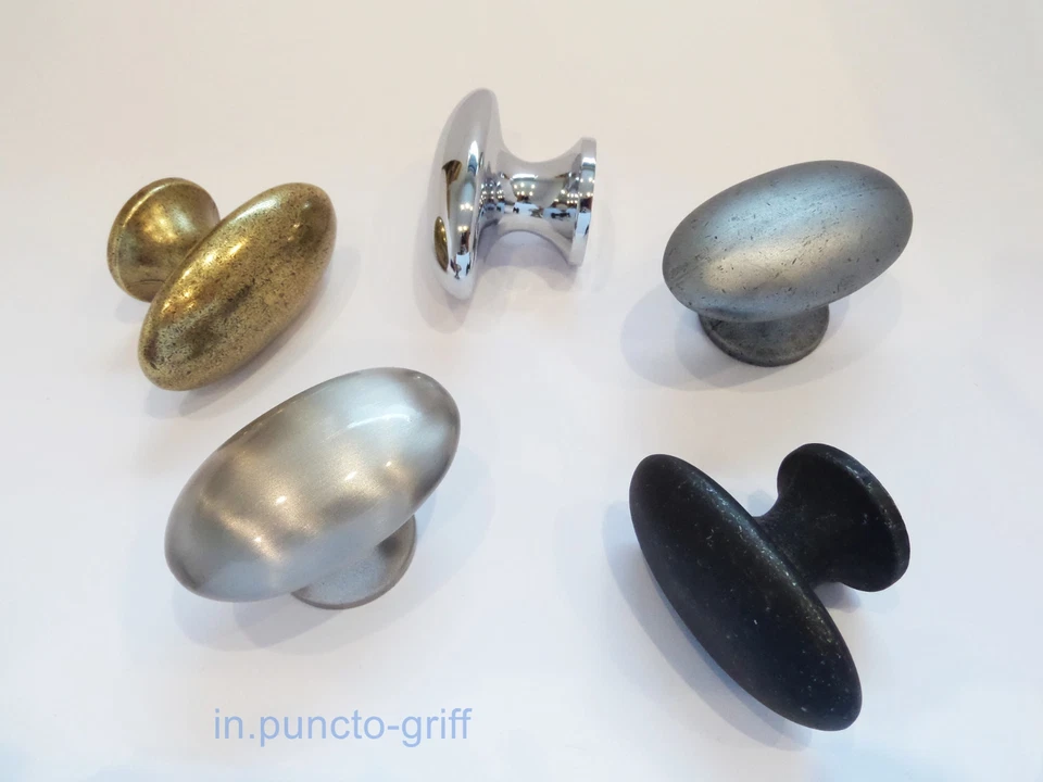 Möbelknopf  Möbelgriffe Knauf Knöpfe Schrank Schublade Landhaus Antik Oval V855 - Bild 2 von 3