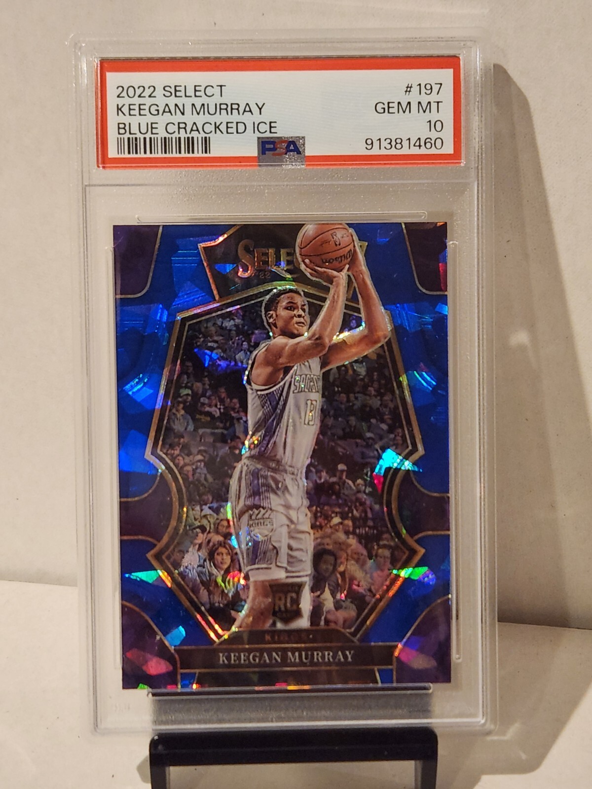 2022 Panini Select #197 Keegan Murray Blue Cracked Ice PSA Gem Mint 10 Kings