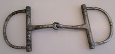 Vintage 5 1/4" Stainless Steel D Ring Snaffle Bit Unmarked