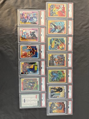 1991 Marvel Universe Heroes And Villains PSA 8 Wolverine Silver Surfer Vision