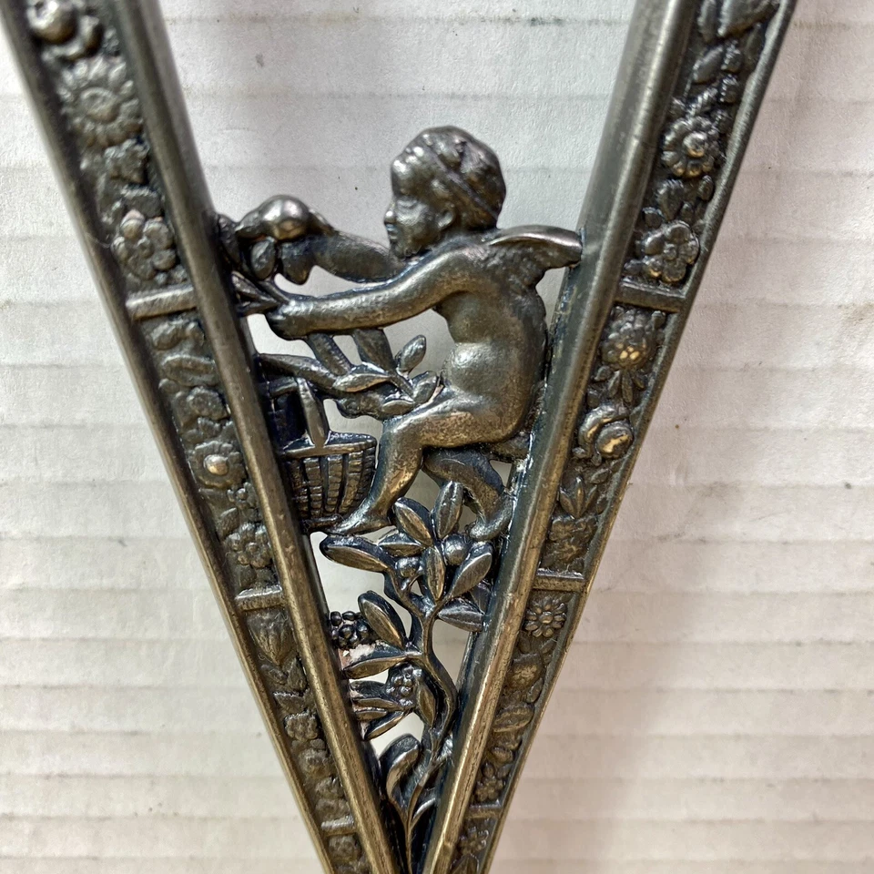 Lámpara antigua estilo victoriano chapada en plata acabado querubín ángel decorativa ¡ÚNICA EN SU CLASE!! Foto 3 de 4