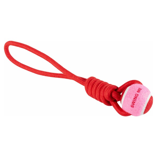 Coockoo Hundespielzeug Ball Mit Seilschlaufe Hund 6X45X6 Cm Rot/Rosa-image