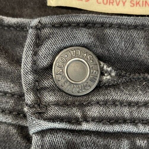 Levi's 529 Jeans - Womens Size 12 - Curvy Skinny - Black Stretch Straight (2546) - Picture 4 of 23