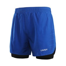 Men's 2-in-1 Running Shorts Quick Drying Breathable Active Training R4P1
