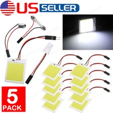 5 X 48smd Cob White Led Panel Festoon T10 Ba9s Car Interior Dome Map Light Bulbs