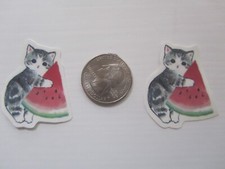Temporary Tattoos - Set of 2 Wrist Size Cat  approx. 1.5" long 