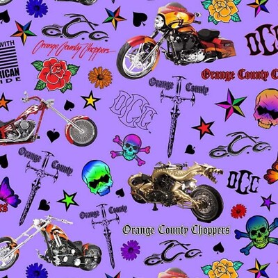 Michael Miller Stoff - Orange County Choppers Tattoo - 100% Baumwollstoff