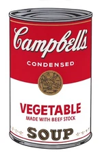 ANDY WARHOL Pop Art Poster or Rolled Canvas Print "Campbell's Soup" VEGETABLE