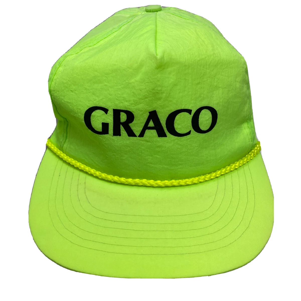 Vtg Snapback Neon Green roofing Wagner pro series Graco SnapBack